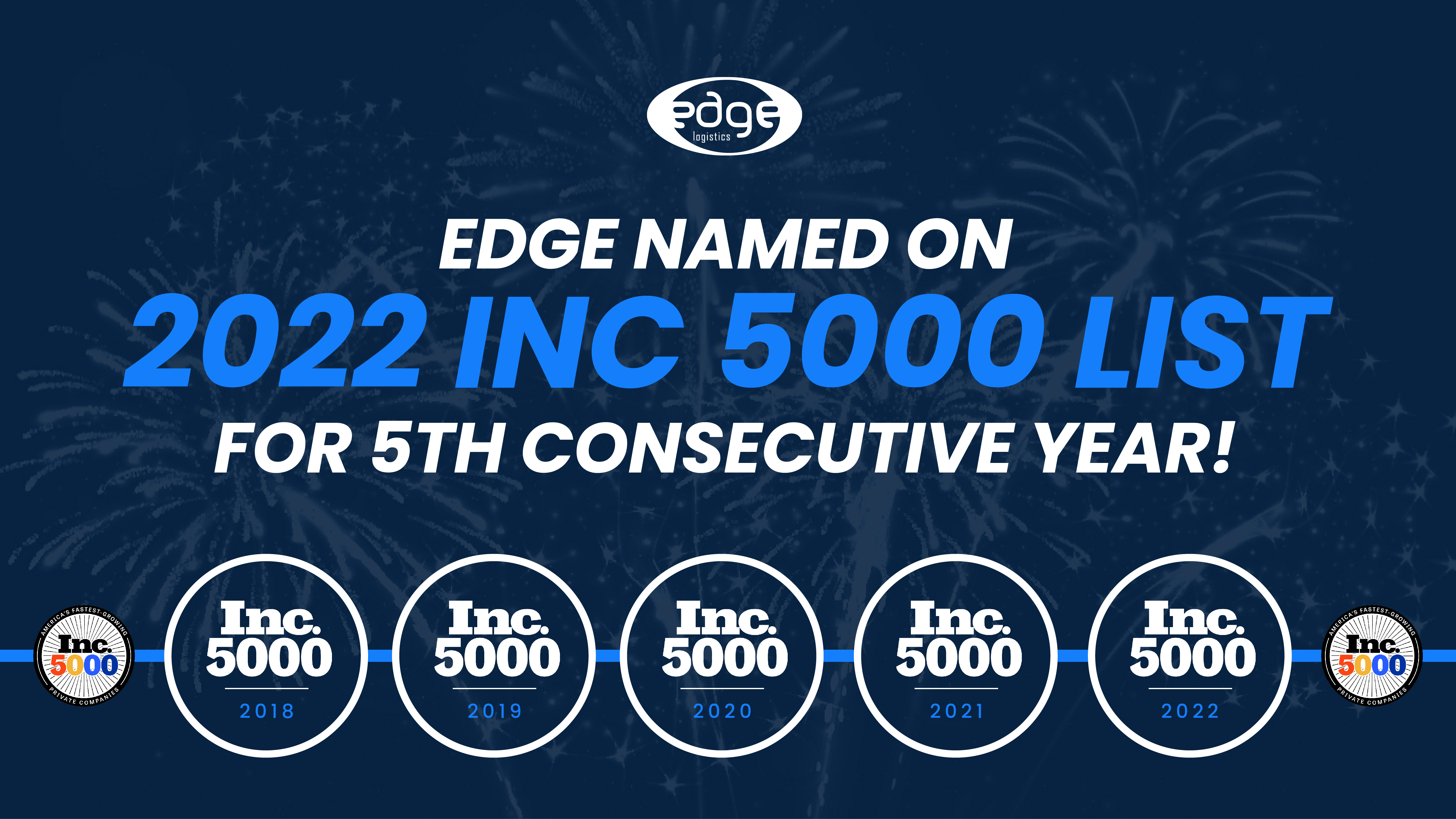 Edge Logistics Named Among INC 5000 List for 5th Consecutive Year!